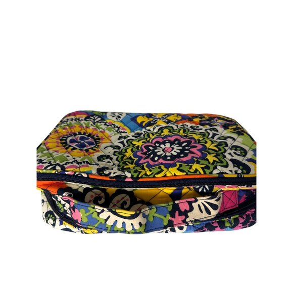 Vera Bradley Floral Quilted Travel Cosmetic Bag With Multi-Compartment Interior - Picture 3 of 6